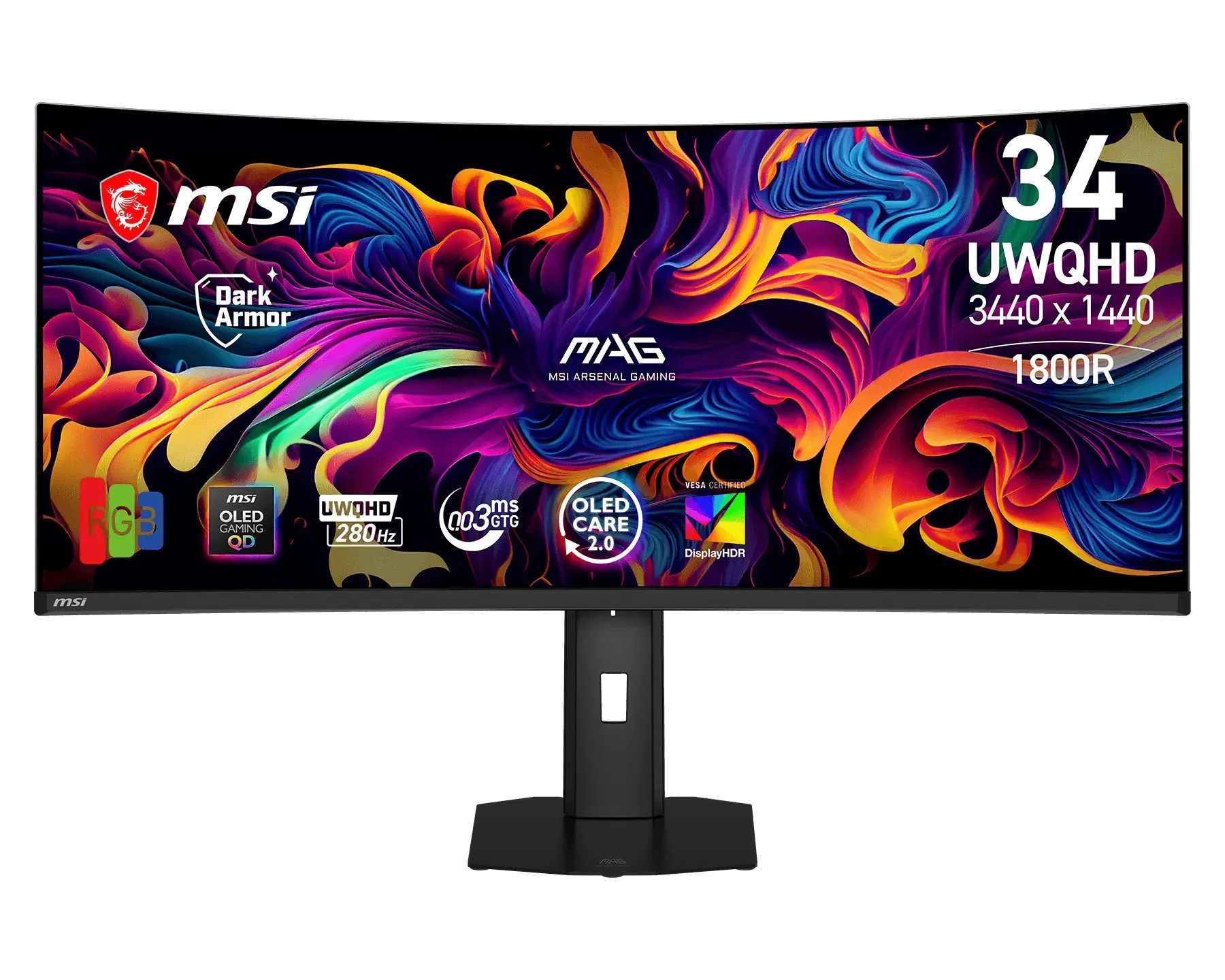 MSI MAG/341CQP X28/34''/QD-OLED/UWQHD/280Hz/0,03ms/Čierna/3R