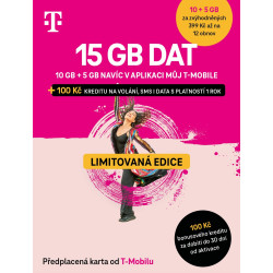 T-mobile Predplatená karta 15GB