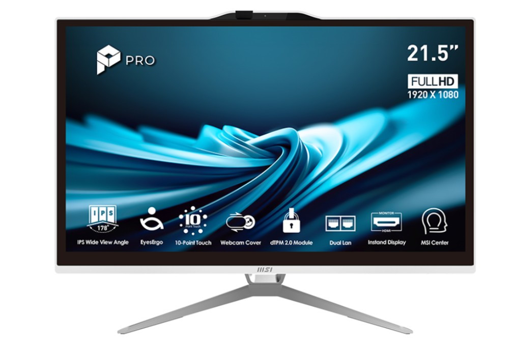 MSI PRO/AP222T 14MA-649EU/21,5''/FHD/T/i5-14400/8GB/512GB/Intel int/W11P/Biela/3R