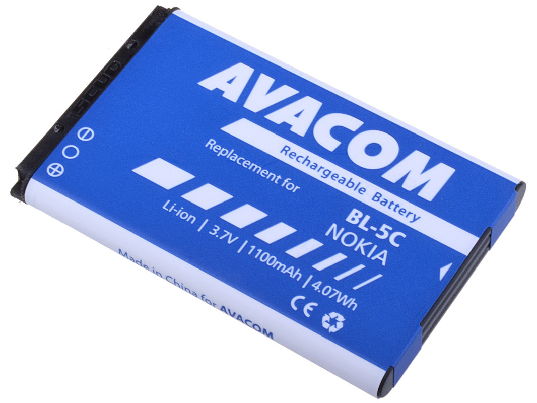 Batérie AVACOM GSNO-BL5C-S1100A do mobilu Nokia 6230, N70, Li-Ion 3,7 V 1100mAh (náhrada BL-5C)
