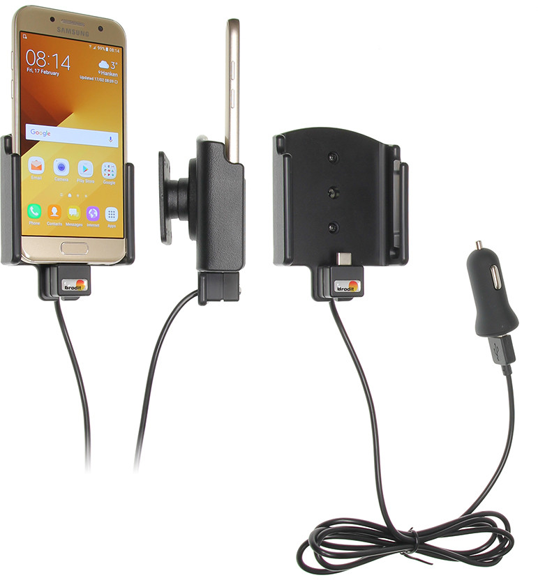 Brodiť držiak do auta nastaviteľný s USB-C a nabíjaním z CIG. zapaľovače/USB š.62-77 mm, hr. 6-10