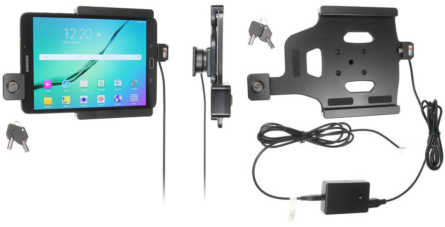 Brodiť držiak do auta na Samsung Galaxy Tab S2 8.0 bez pouzdra, so skrytým nabíjaním, zámok