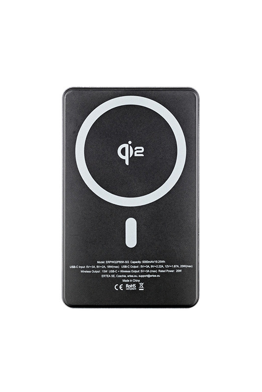 ER POWER Qi2 Dual PowerBank 5000mAh s USB-C - Space Gray