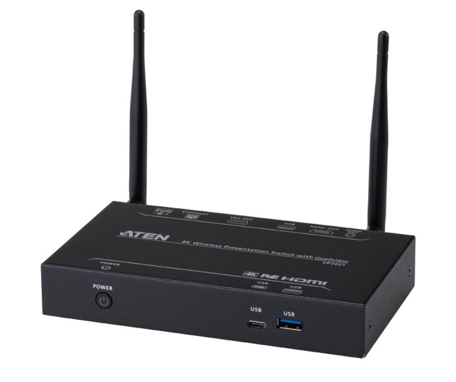 ATEN 4K Bezdrôtový prezentačný prepínač, QuadView