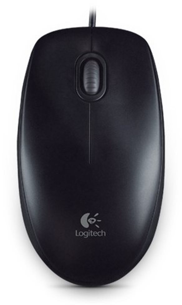 Logitech B100/Kancelárska/Optická/800 DPI/Drôtová USB/Čierna