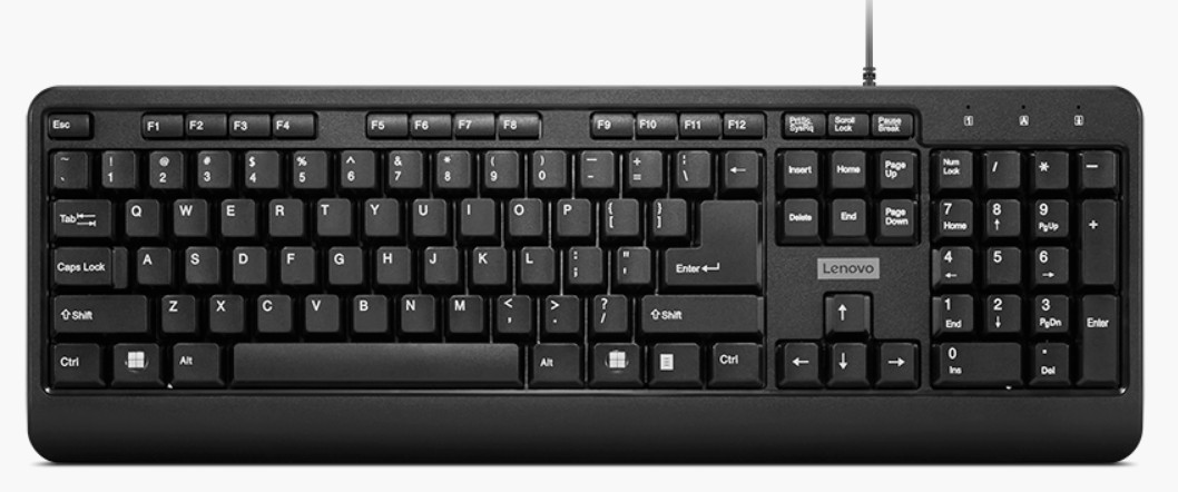 Lenovo 160/Drôtové USB-A/US layout/Čierna