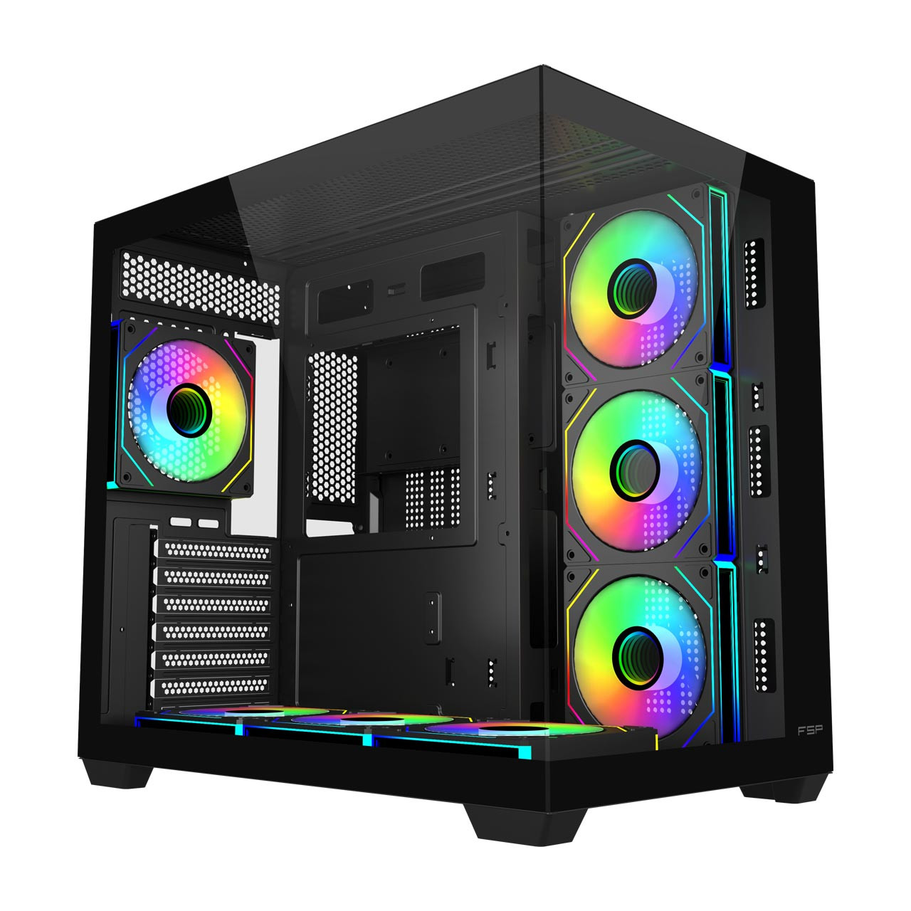 FSP M341-BA/Midi Tower/Transpar./Čierna