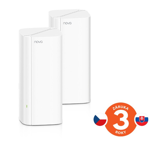 Tenda Nova EX12 (2-pack) WiFi6 AX3000 Mesh Gigabit systém, 6xGLAN/GWAN, WPA3, VPN, CZ aplikácie