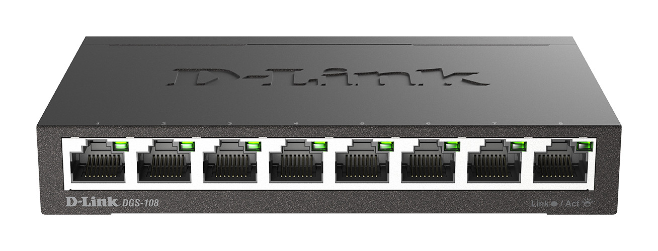 D-Link DGS-108 kovový 8-port 10/100/1000 Switch