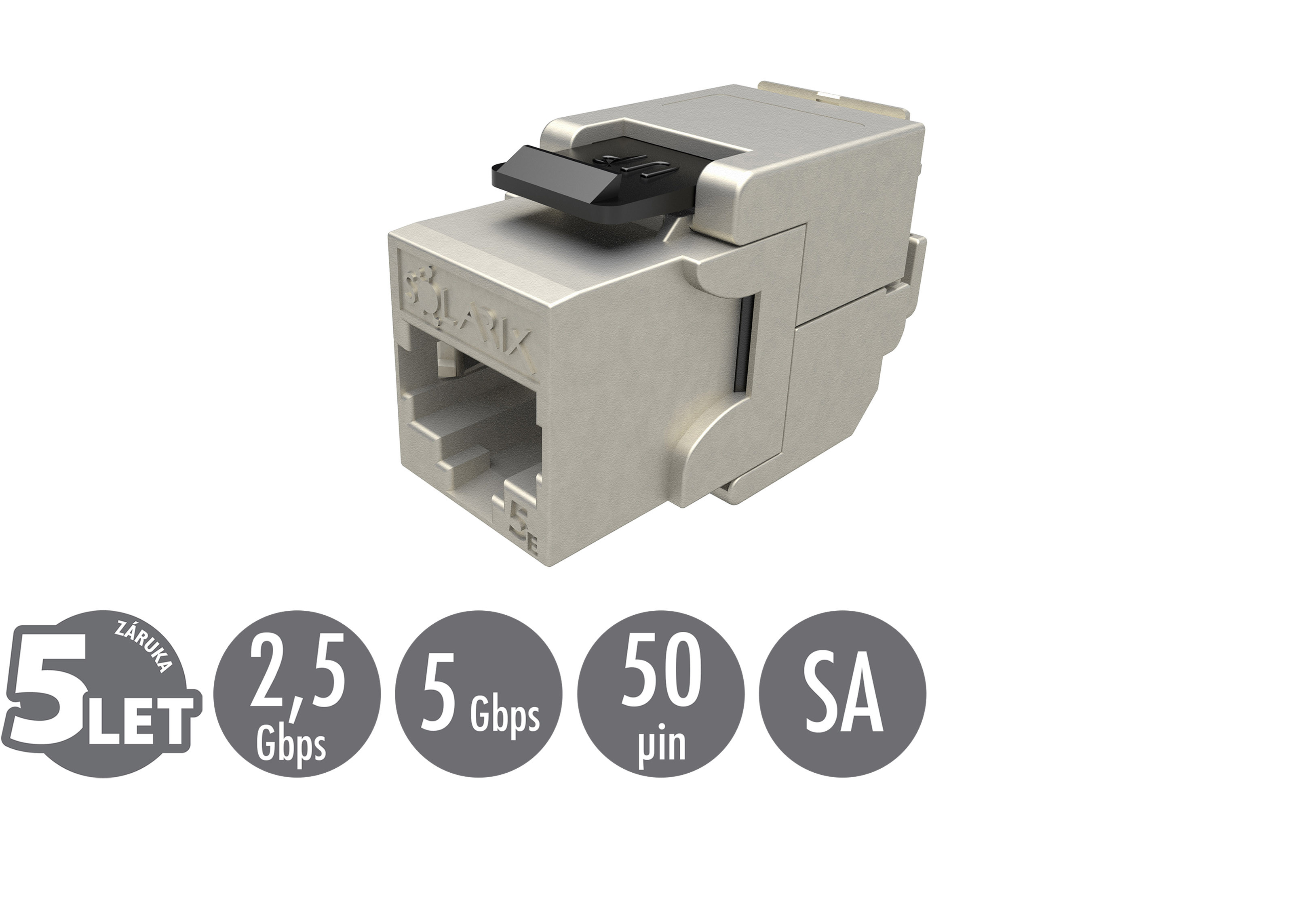 Samorezný keystone Solarix CAT5E STP SXKJ-5E-STP-BK-SA