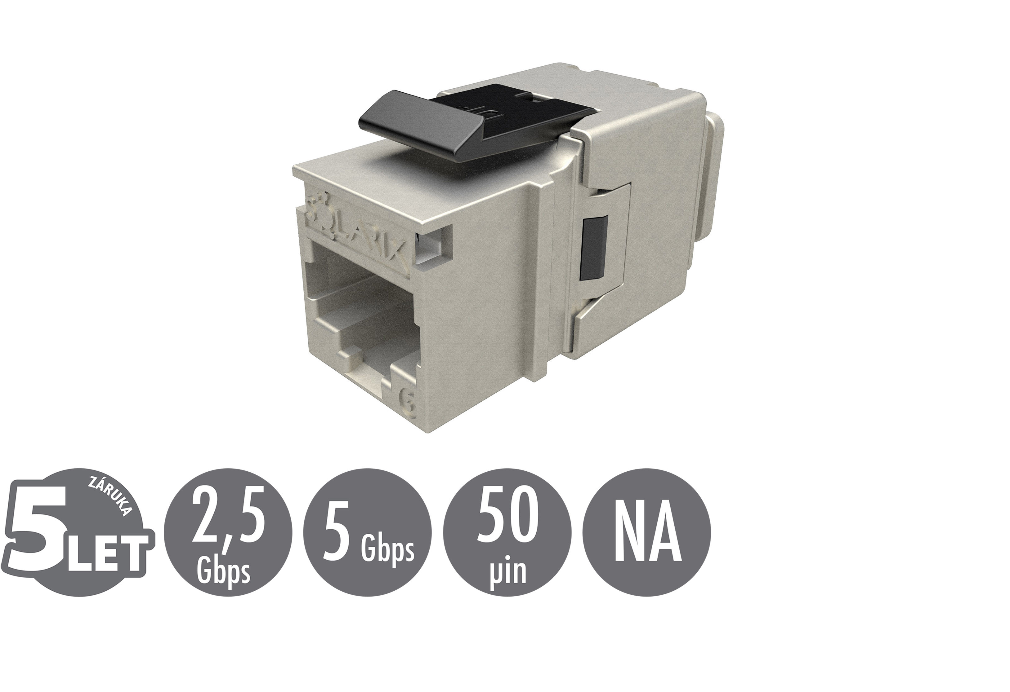 Rýchlozarezávací keystone Solarix CAT6 STP SXKJ-6-STP-BK-NA