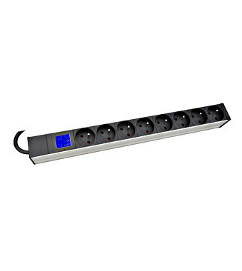 PDU IT METER, integr.merenie,8x CSN,Al, 19'', 1U, RAL 7035