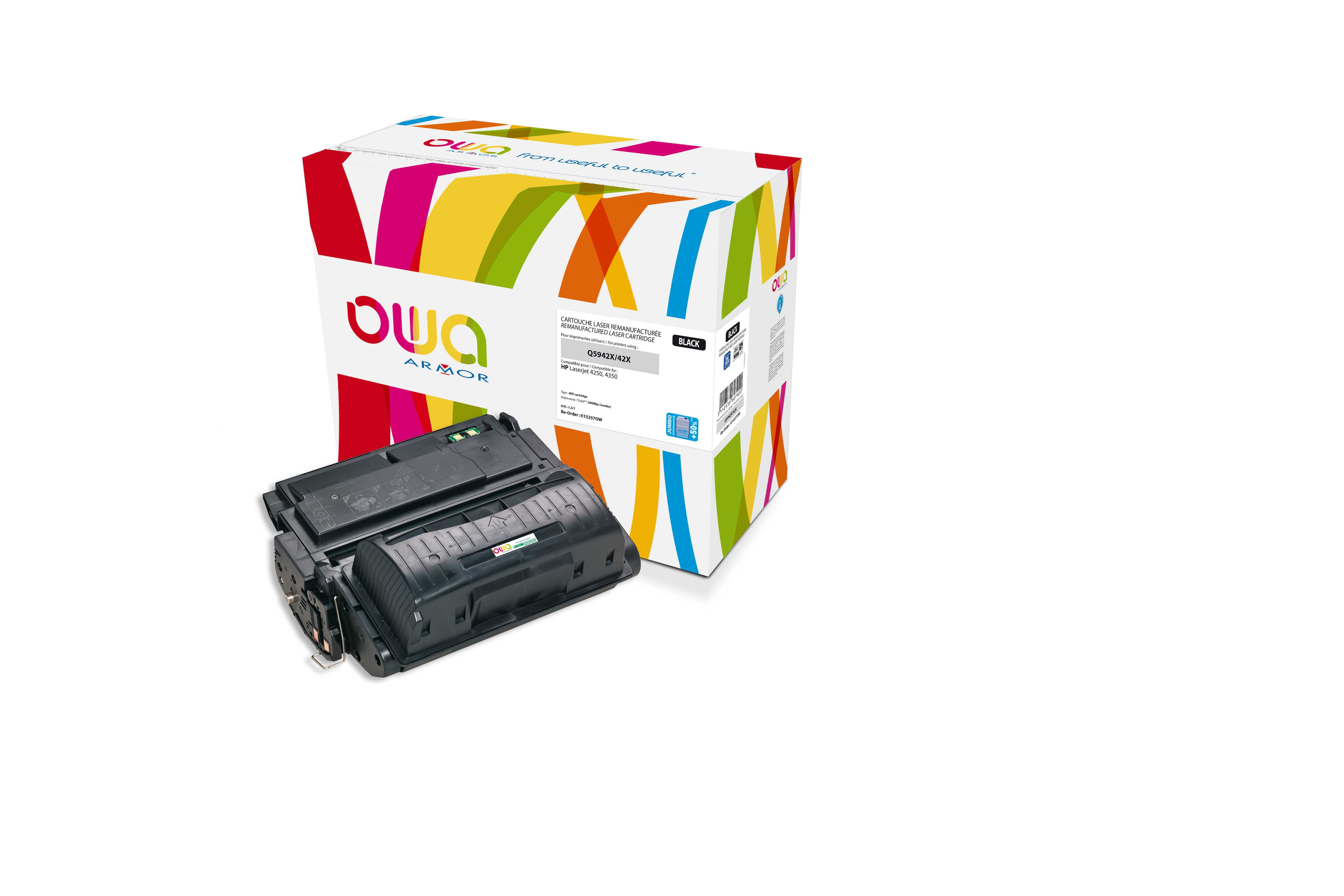 OWA Armor toner kompatibilný HP LJ 4250, Q5942X, 30000st, JUMBO, čierna/black