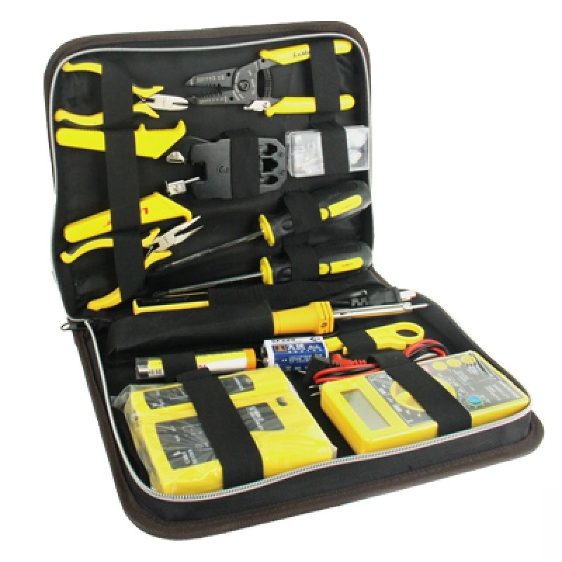 W-Star Súprava náradia pre sieťárov WS5013, 15 ks, tester RJ45 voltmeter pájka kliešte RJ45 RJ12