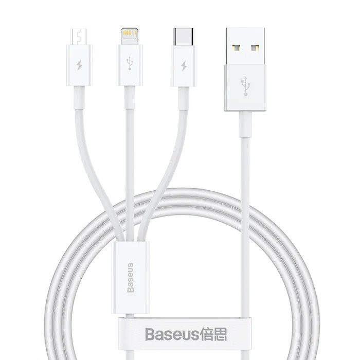 Baseus Superior Series Fast Charging Dátový Kabel USB-A - USB-C/microUSB/Lightning 3.5A 0.5m Stellar