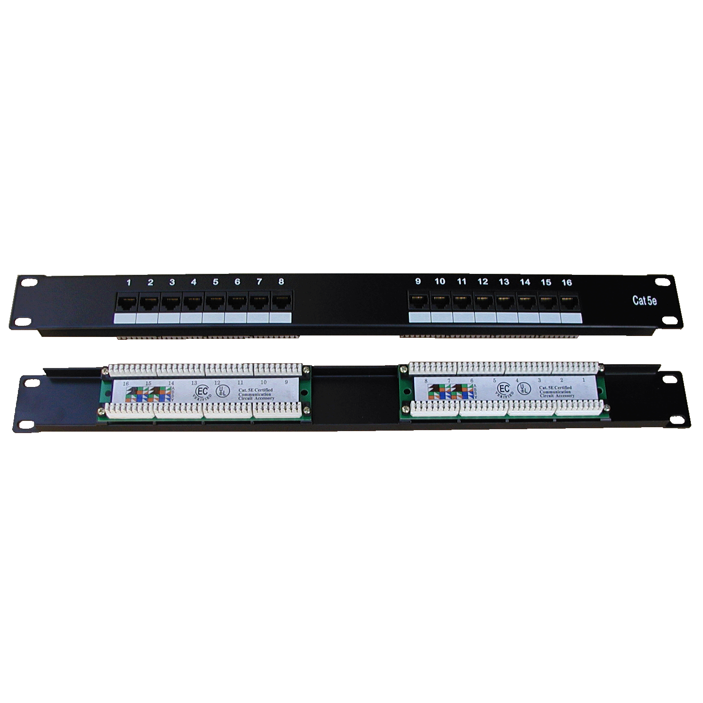DATACOM Patch panel 16p., UTP, Cat5e, 1U, 19'', LSA Krone